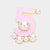 Pink Pearl Embellished Enamel NO. 5 Brooch