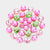 pink & green Pearl Round Crystal brooch