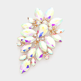 AB gold marquise cluster brooch