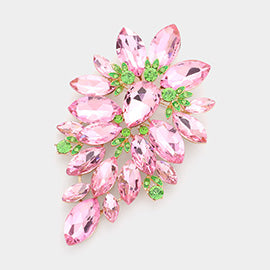 pink & green cluster brooch