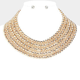 Gold bubble bib choker