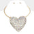 gold Stone Studded Oversized Heart