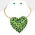 green Stone Studded Oversizde Heart