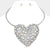 silver Stone Studded Oversized Heart