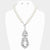 Glass Stone Pendant Pearl Toggle Necklace