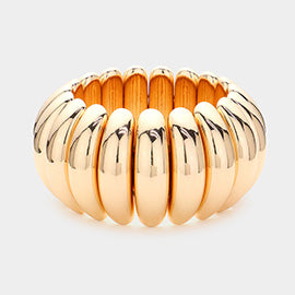 goldtone metal chunky stretch bracelet