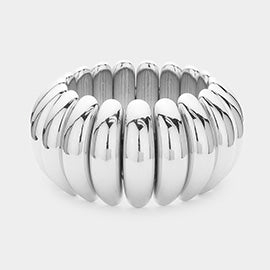 silver chunky metal stretch bracelet