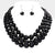 black  Layered pearl Necklace