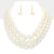 cream  Layered pearl Necklace