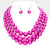 pink  Layered pearl Necklace