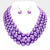 purple Layered pearl Necklace