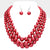 Red Layered pearl Necklace