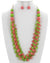 pink and green bead cord necklace