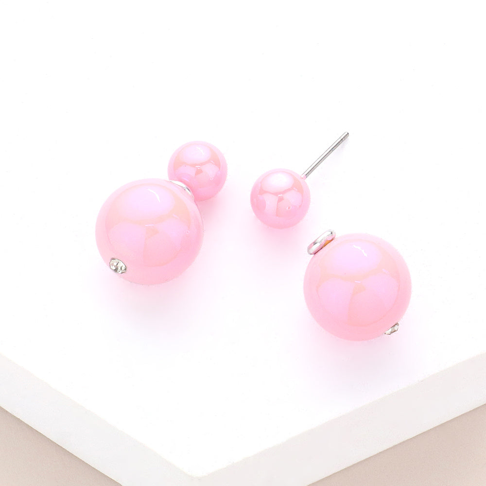 Hologram Ball Stud Double Sided Peekaboo Earrings