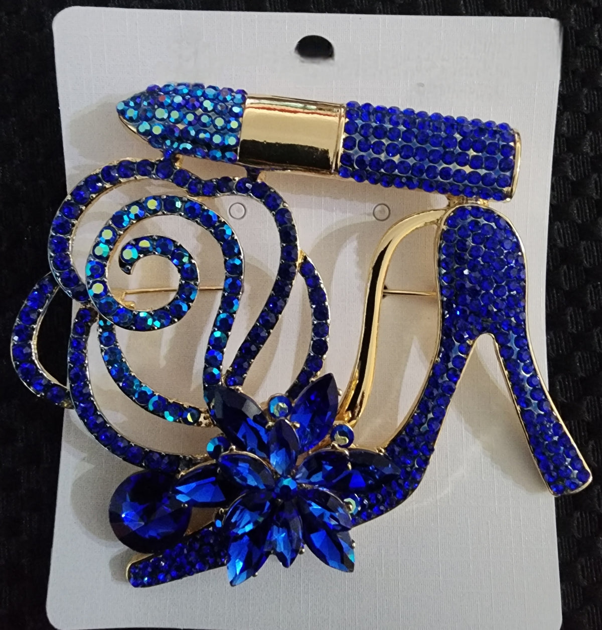 royal blue heel brooch