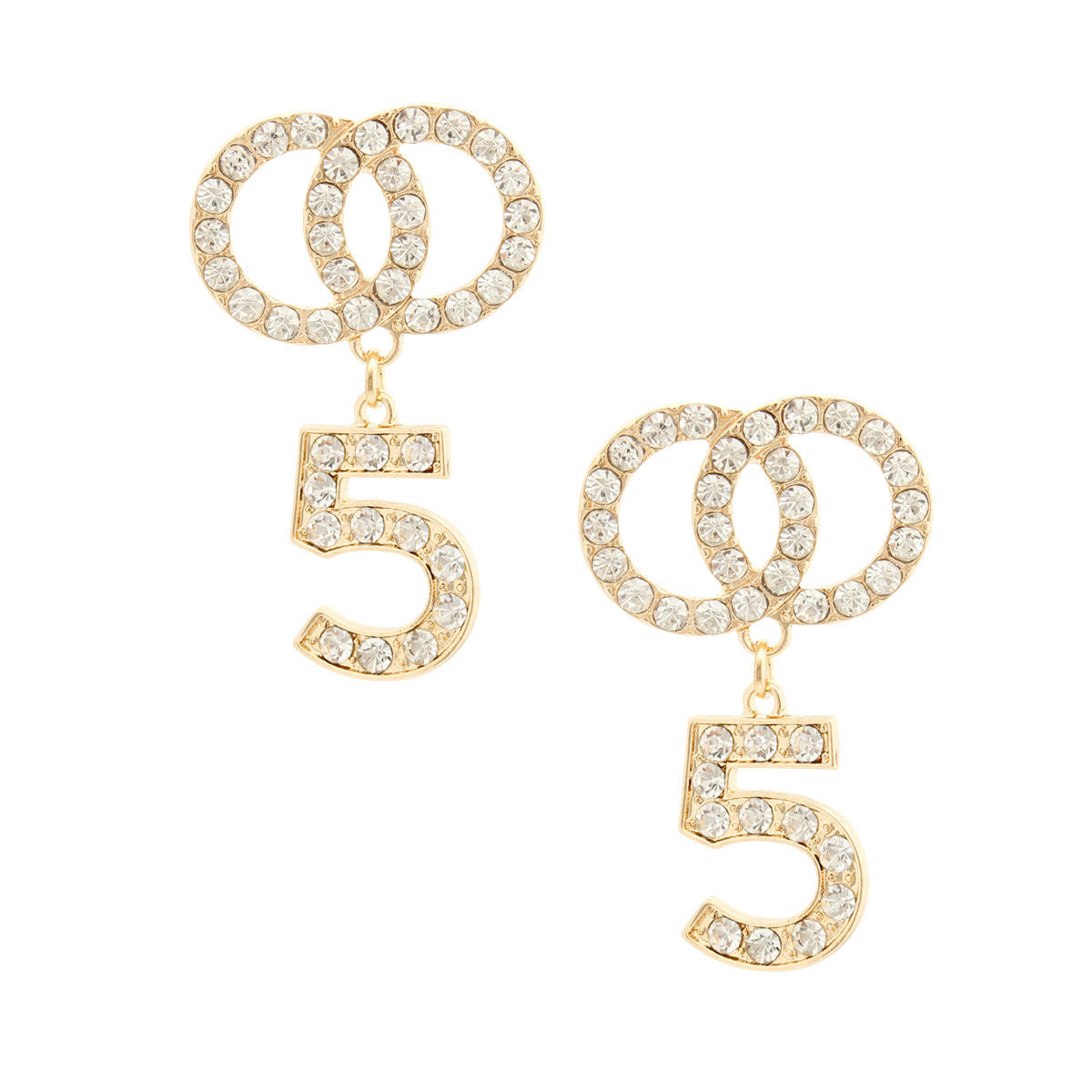 Gold Infinity Dangle 5 Earrings