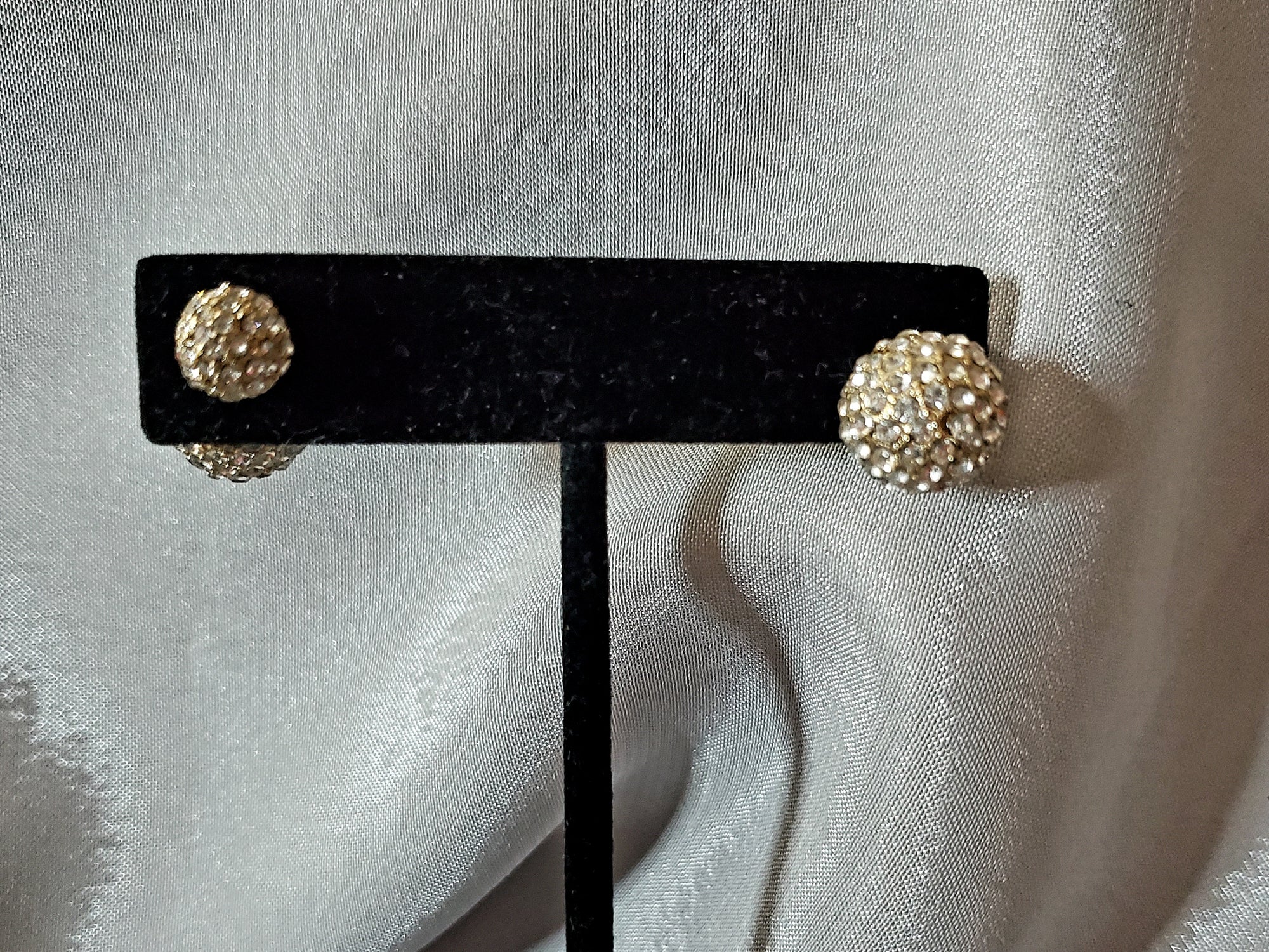 gold double sided rhinestone studs