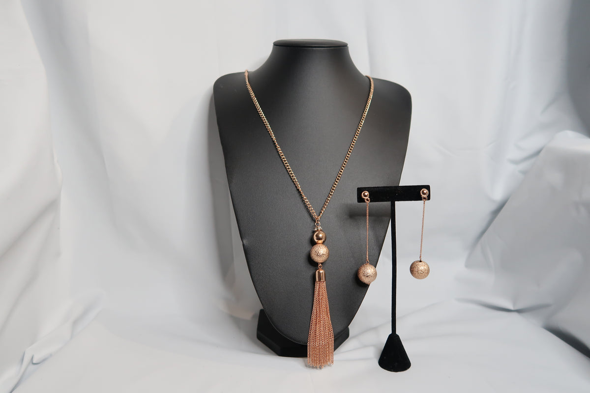 Rose Gold Long Tassel Set