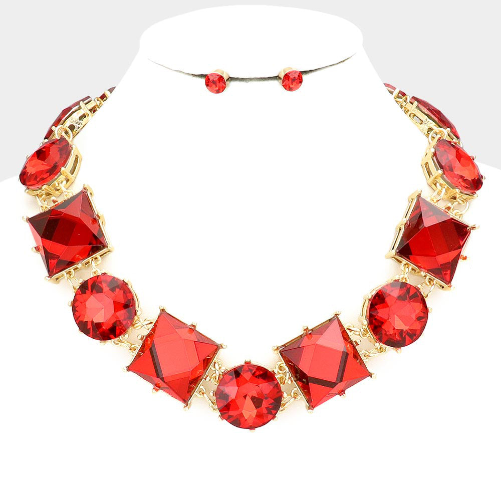 red stone necklace