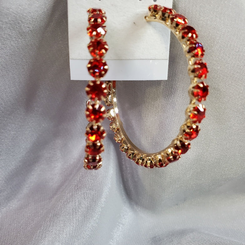 Gold red hoop