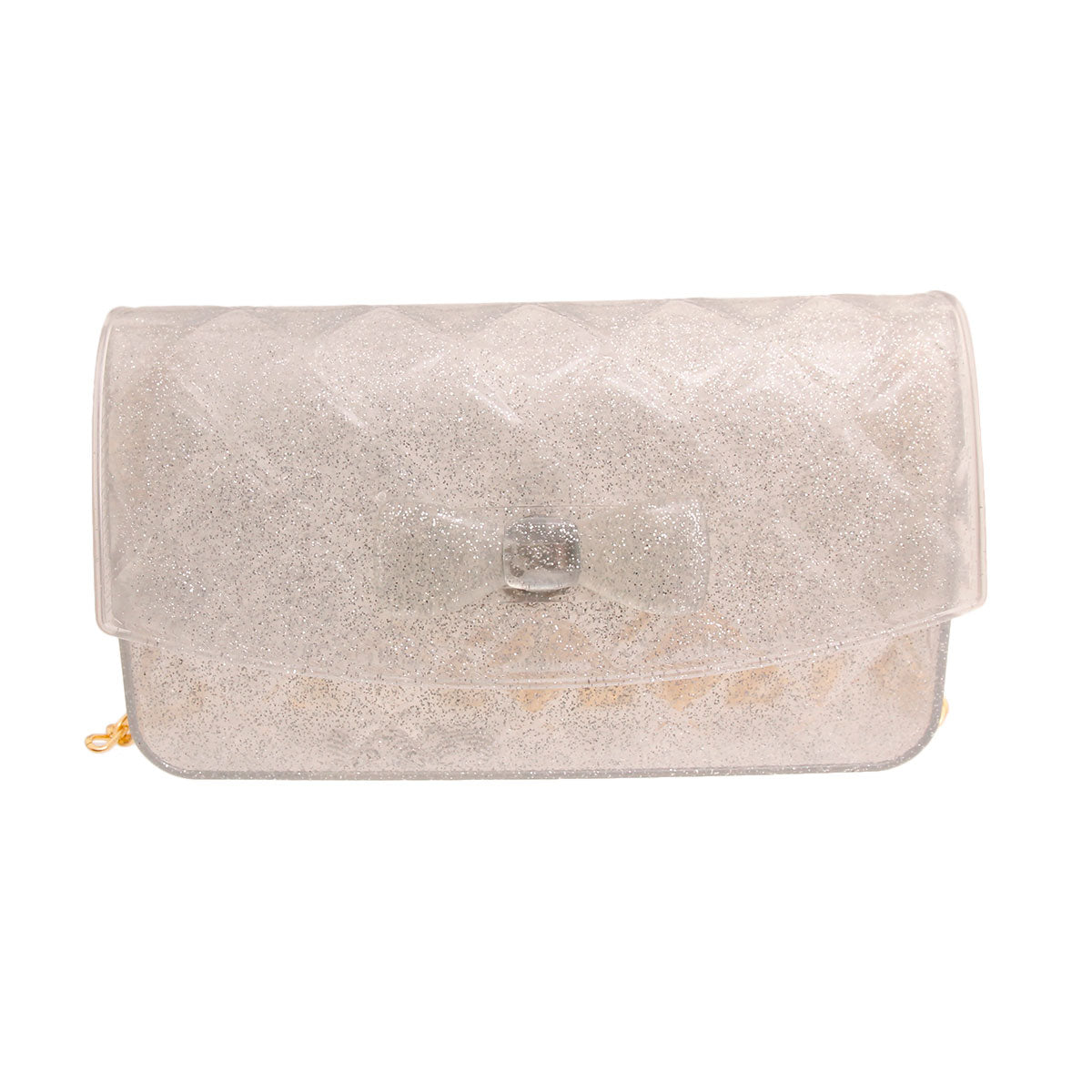 Silver Glitter Jelly Bow Crossbody