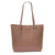 Mauve Leather Chevron Tote Bag