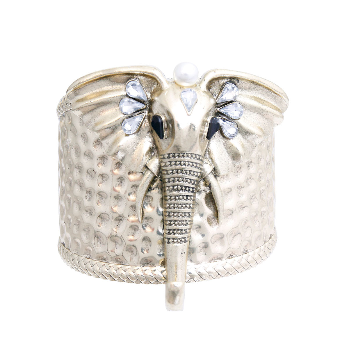 Burnished Gold Pearl Elephant Cuff