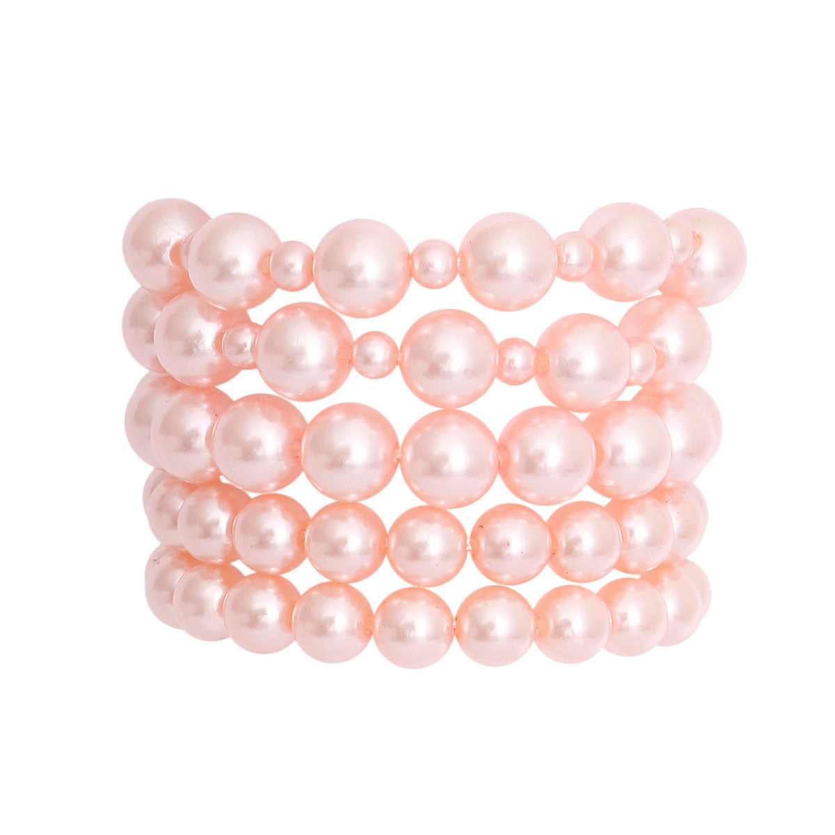 5 Pcs Peach Pearl Bracelets