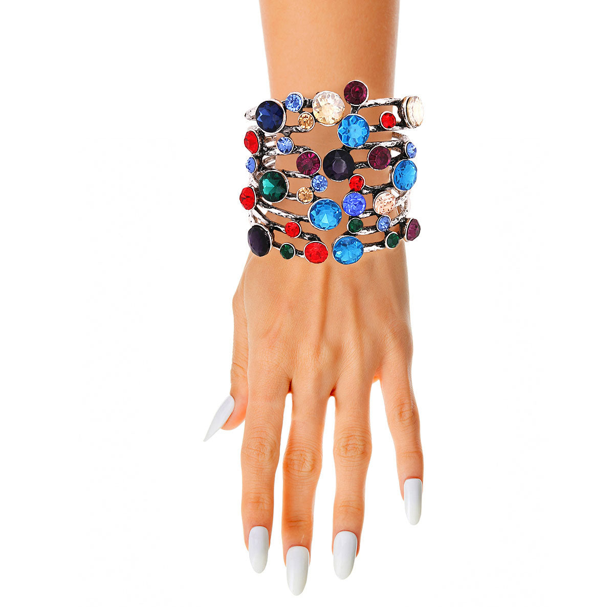 Multi Color 8 Row Hinge Cuff