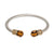 Brown Leopard Rhinestone Cable Bangle