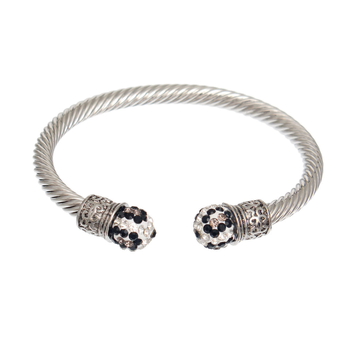 Leopard Rhinestone Cable Bangle