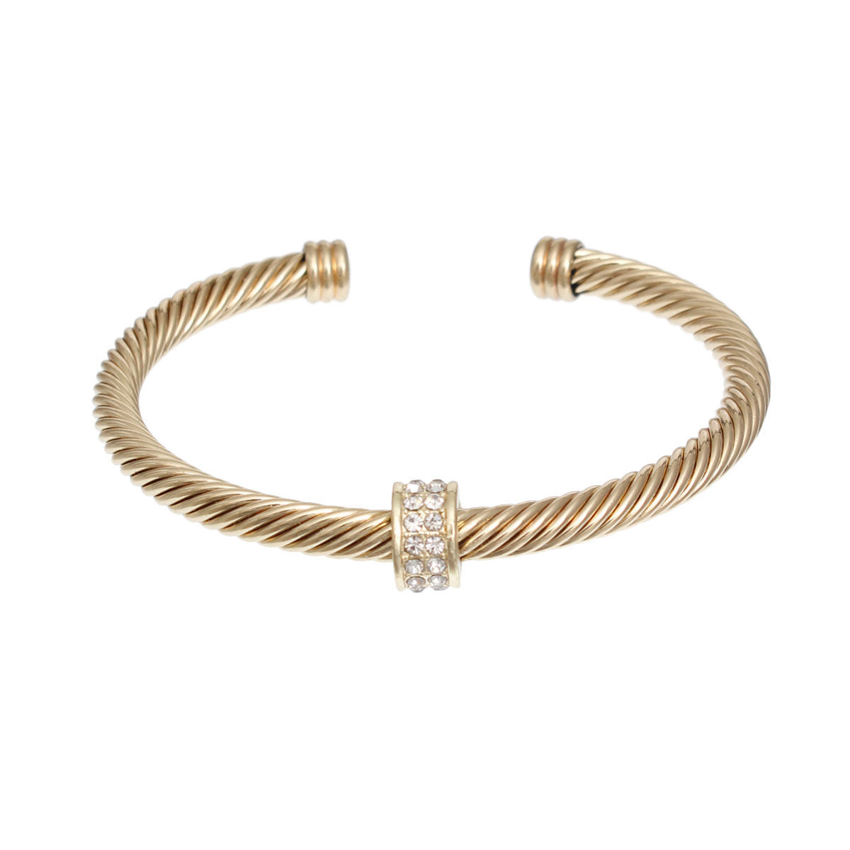 Gold Bar Cable Bangle