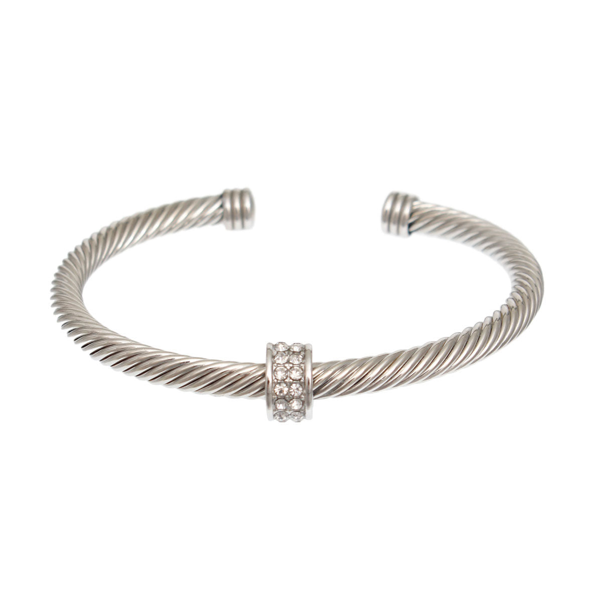 Silver Bar Cable Bangle