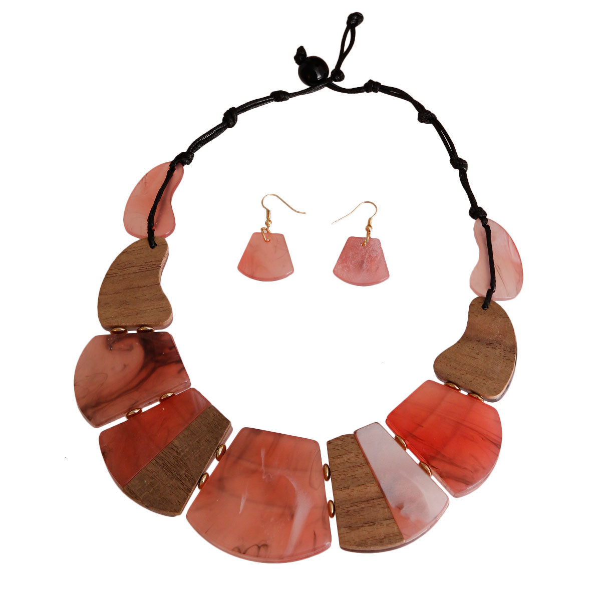 Marbled Pink Celluloid Collar Set