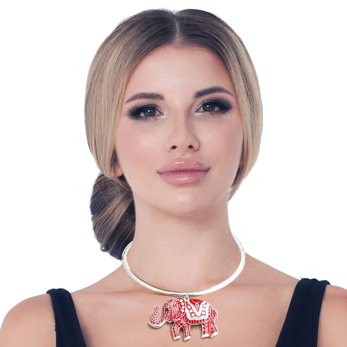 Red Tribal Elephant Choker Set