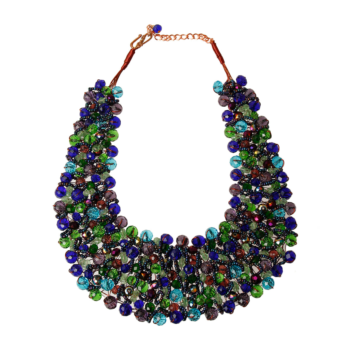 Royal Blue Bead Copper Bib