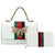 Designer White Stripe Satchel Set