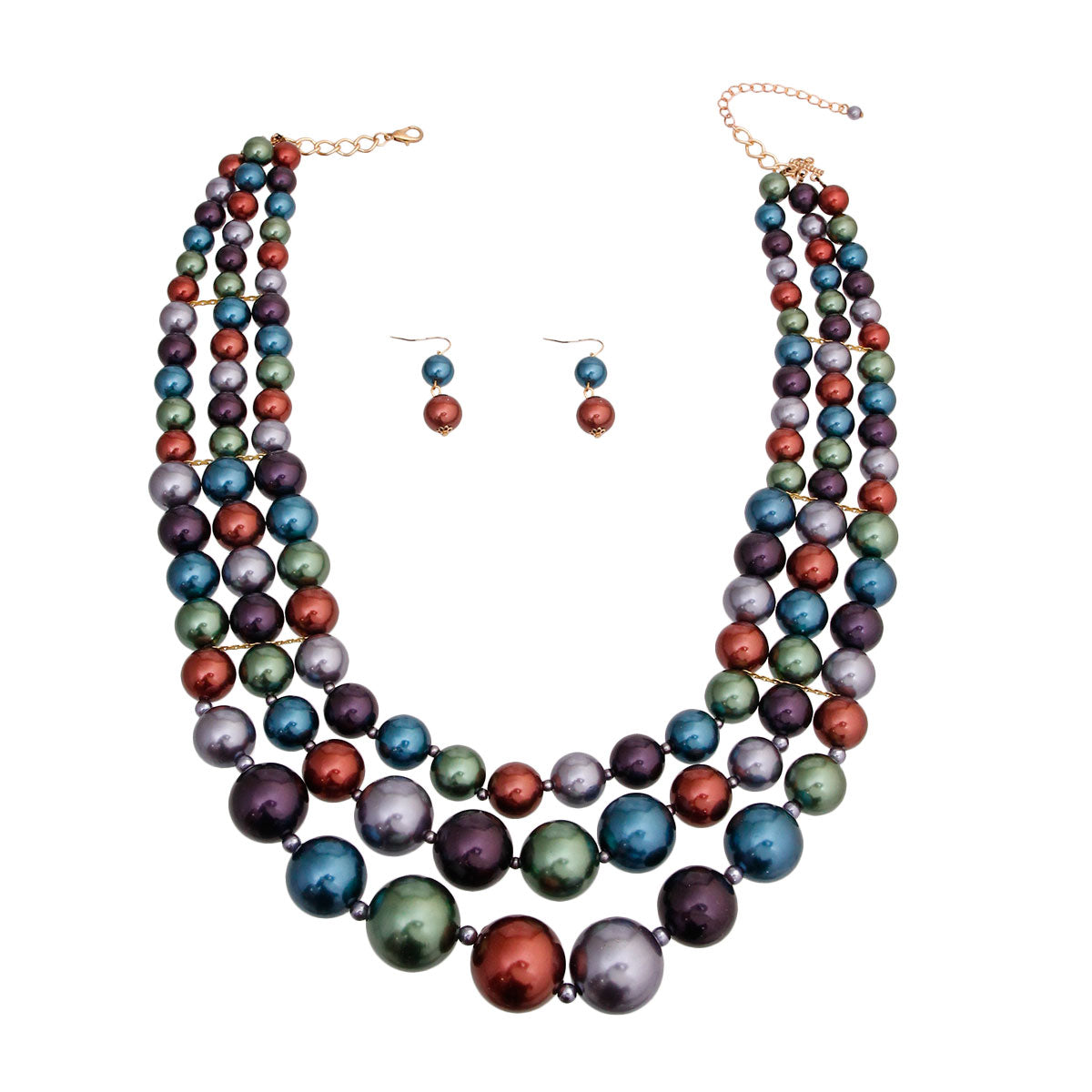 Multi Color 3 Strand Spacer Pearls