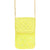 Yellow Quilted Rhinestone Cellphone Bag