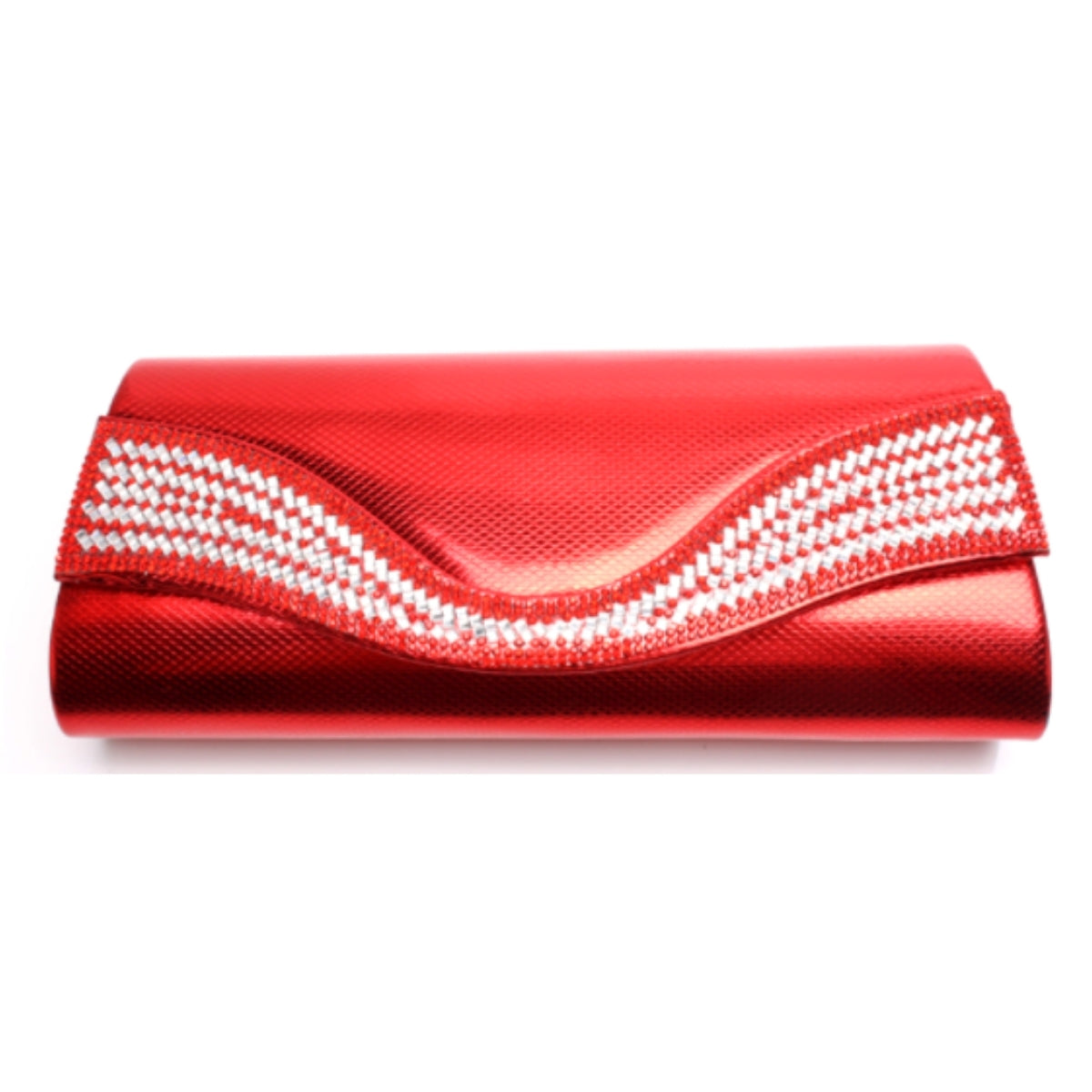 Red Metallic Vegan Leather Clutch