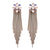 White Flower and Fringe Earrings