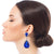 Royal Blue Teardrop Halo Clip Ons