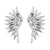 Silver and Rhinestone Wing Design Clip On Earrings