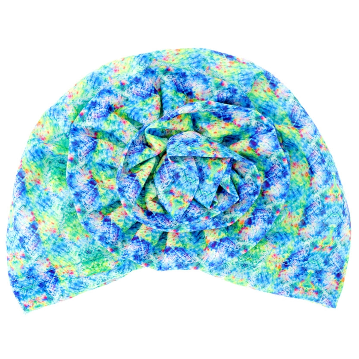 Blue Tie Dye Flower Knot Turban