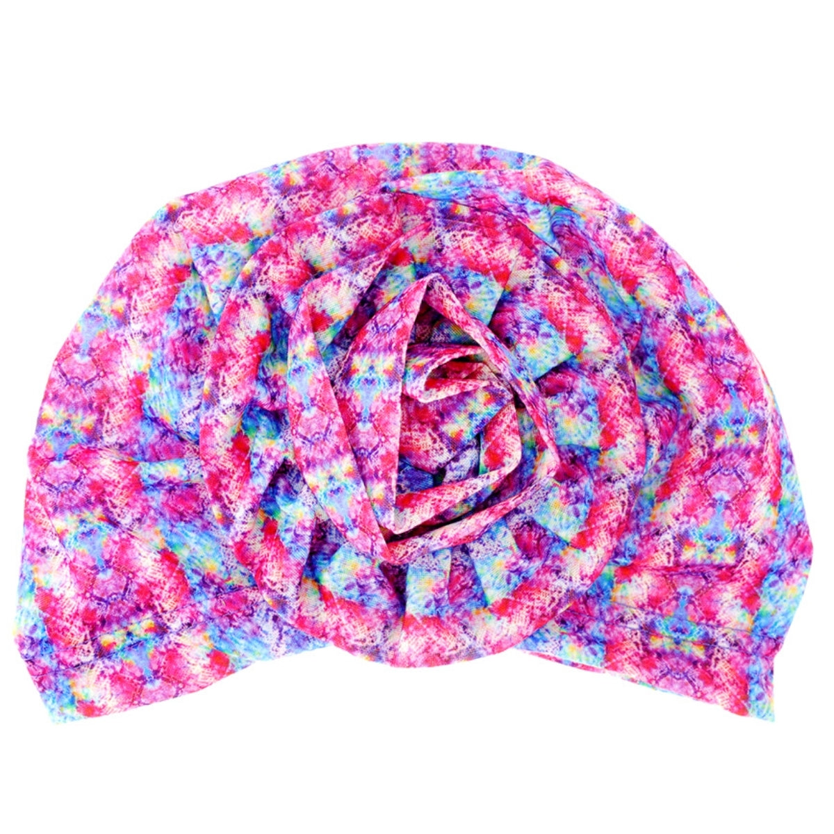Fuchsia Tie Dye Flower Knot Turban