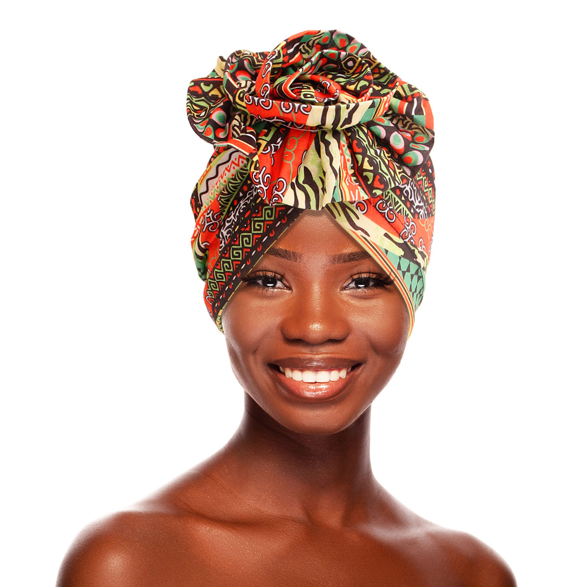 Olive African Print Knot Turban