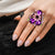 Purple Teardrop Pearl Flower Ring