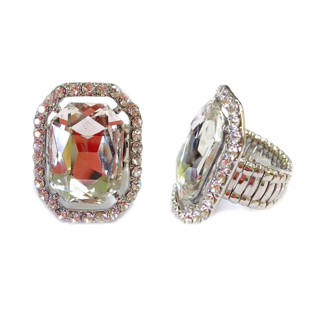 Silver Radiant Cut Ring