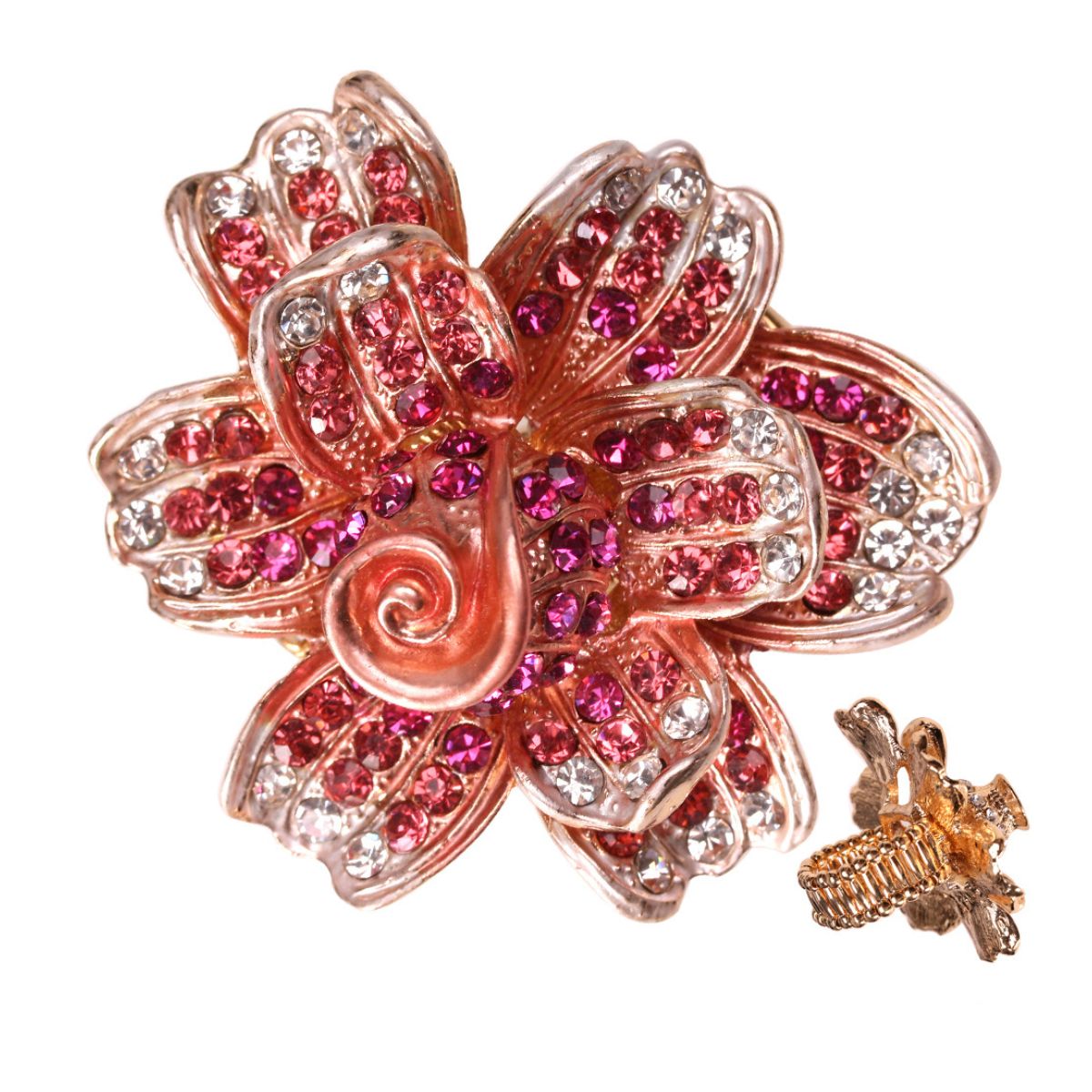 Pink Rhinestone Flower Stretch Ring