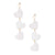 White Triple Link Heart Earrings